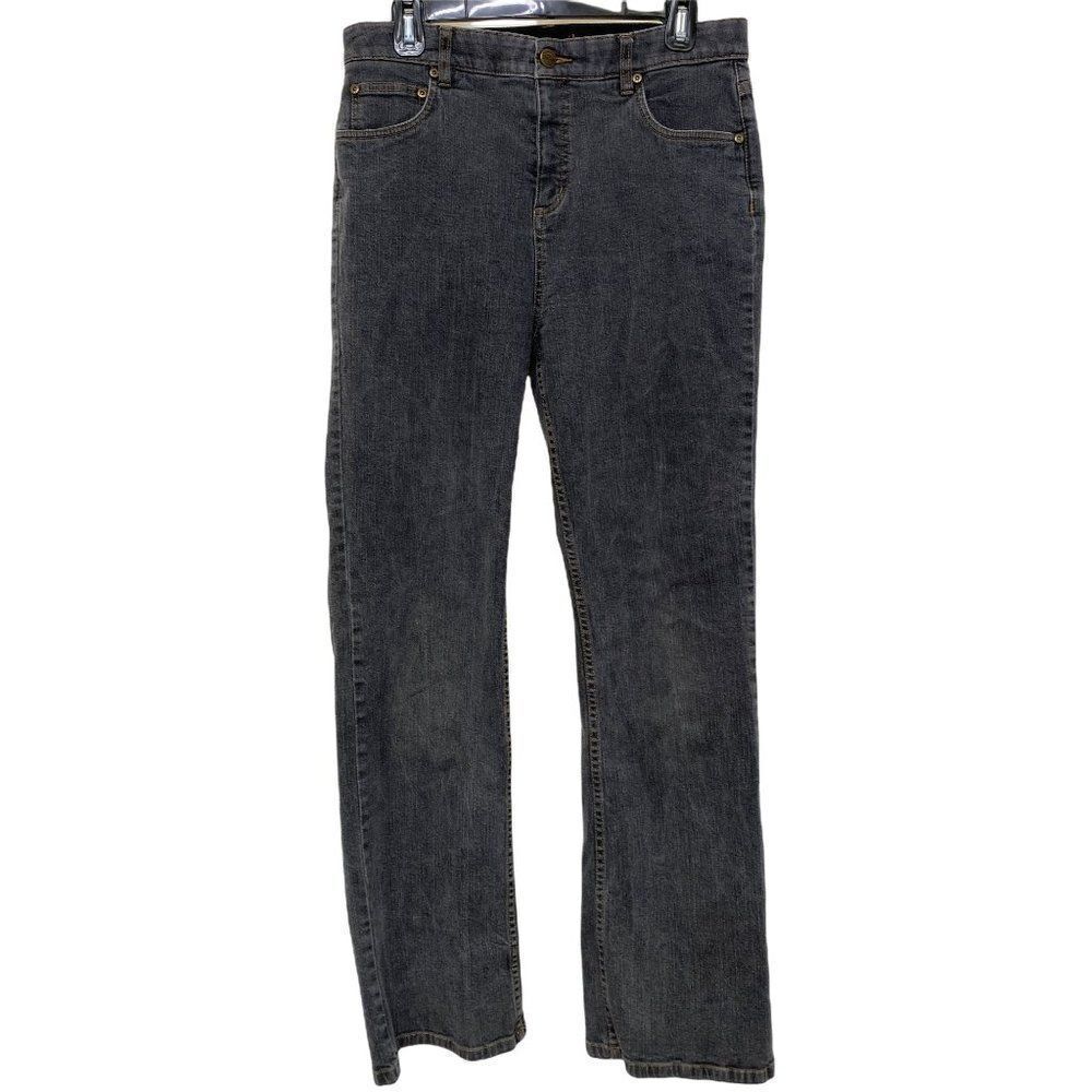 Woolrich Light Black Washed Out Straight Leg Jeans Sz 10  Cotton Stretch